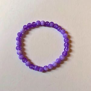 Purple tie dye beaded bracelet